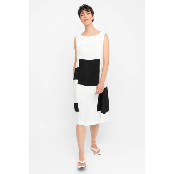 Ozai N Ku Colorblock Sleeveless Midi Viscose Blend Dress Size Medium - Picture 1 of 10